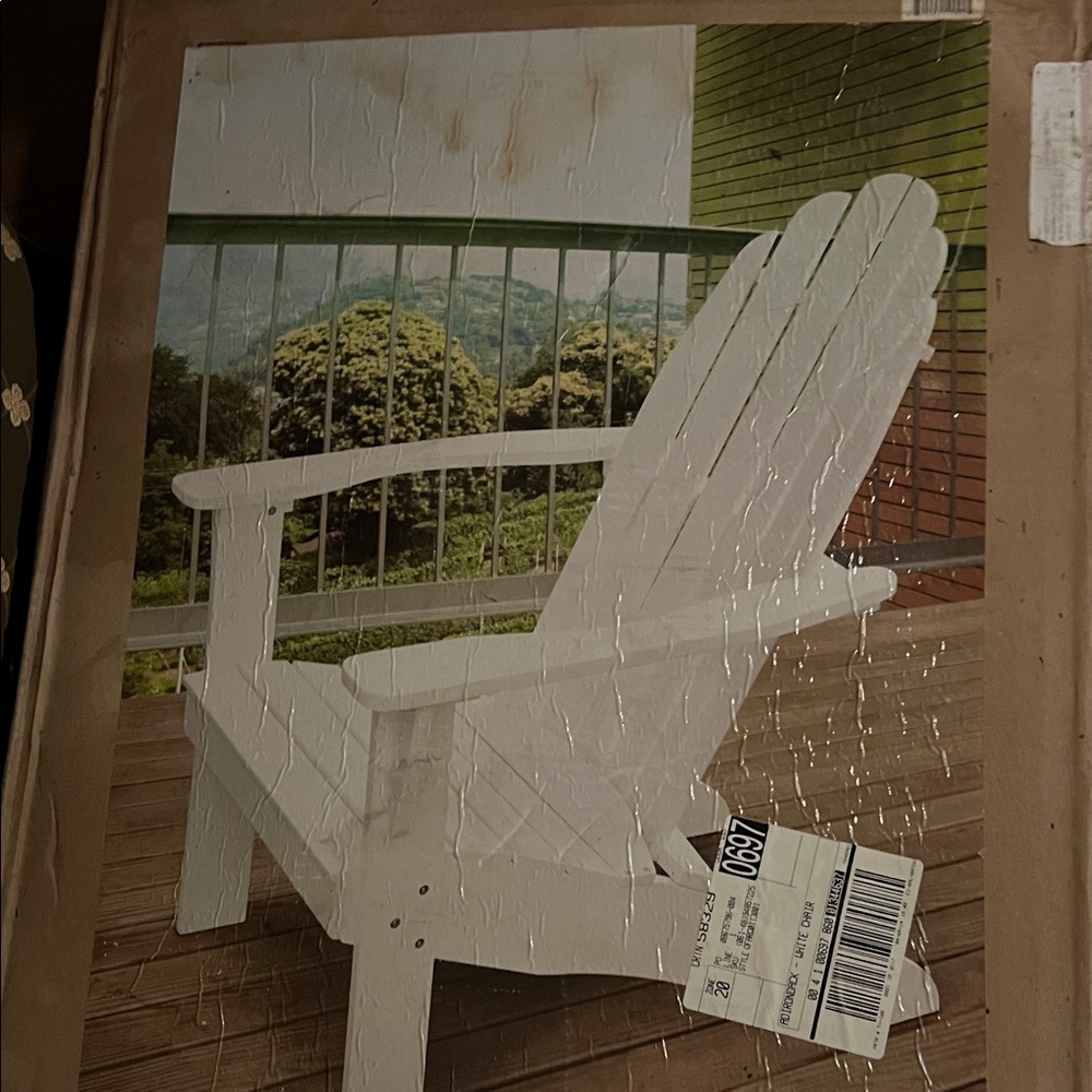 Adirondack Chair - White Hardwood Outdoor Accent - Picture 5 of 8